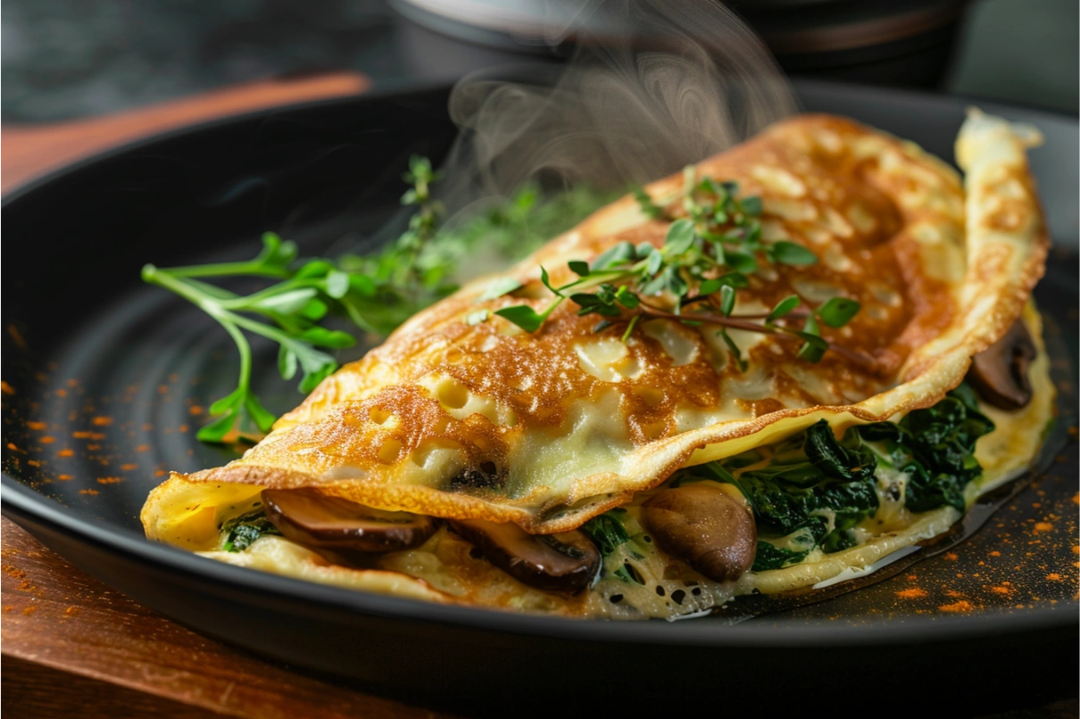 Folded omelette with herbs