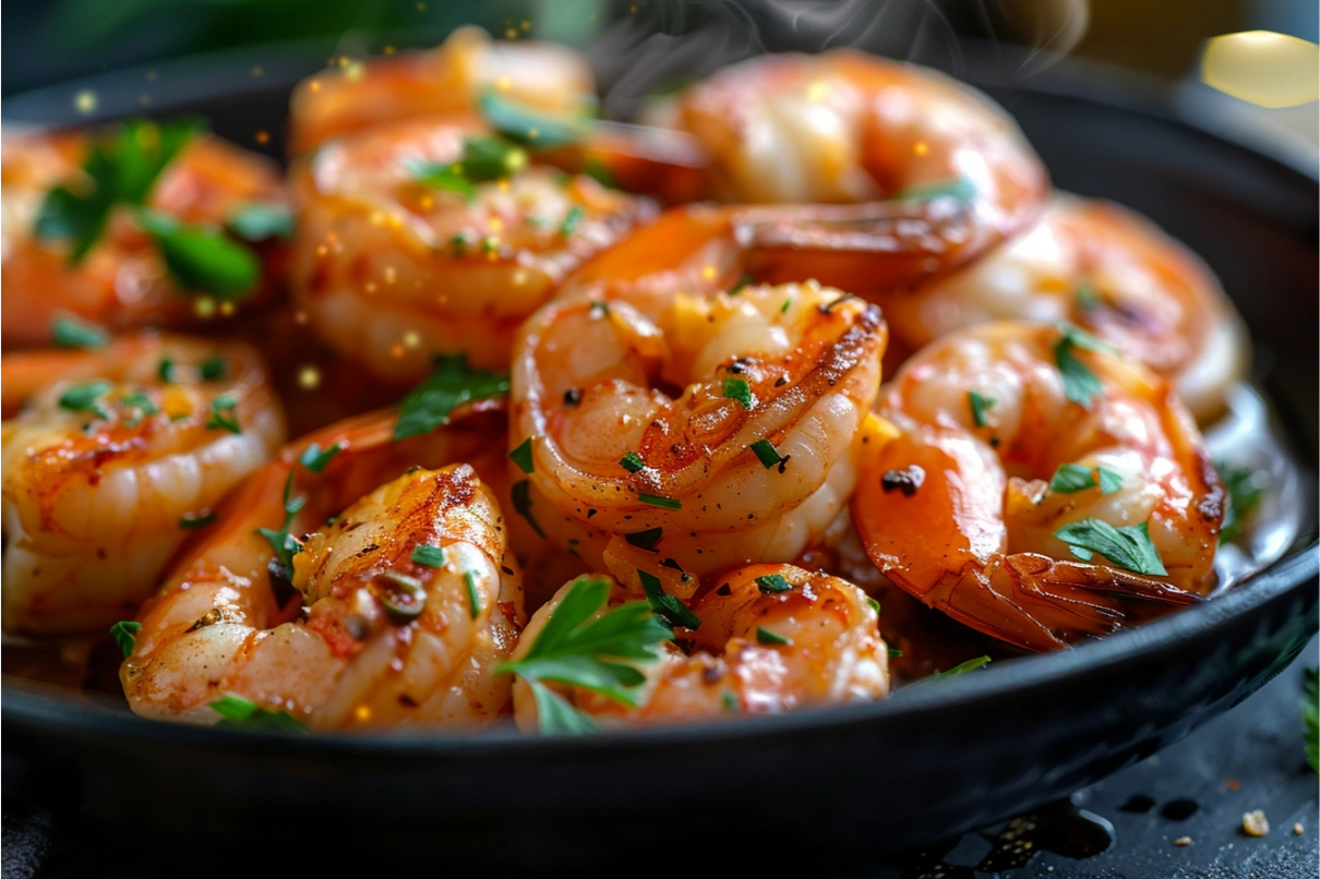 Shrimp entree in a rich sauce